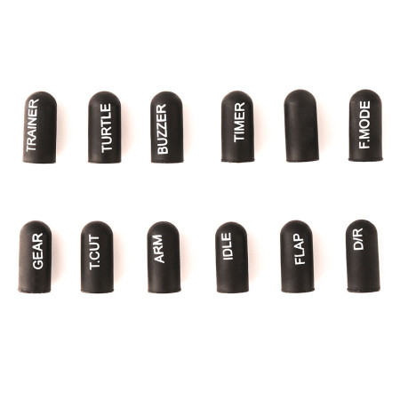 Labeled Silicon Switch Cover Set RadioMaster SHORT Black