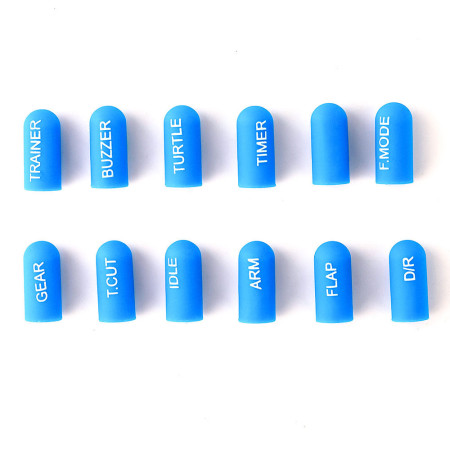 Labeled Silicon Switch Cover Set RadioMaster SHORT Blue