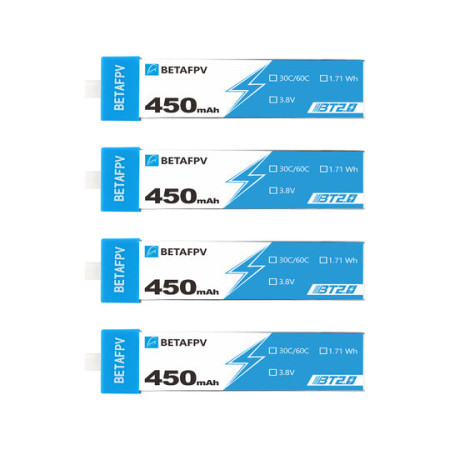 Battery BETAFPV LiHv 1S 4.35V 450mAh 30C HV BT2.0 (4pcs)