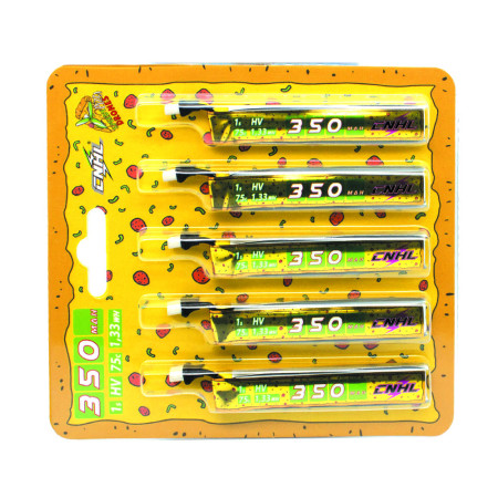 Battery CNHL Pizza Series Lipo 1S 3.8V 350mAh 75C BT2.0 (5pcs)