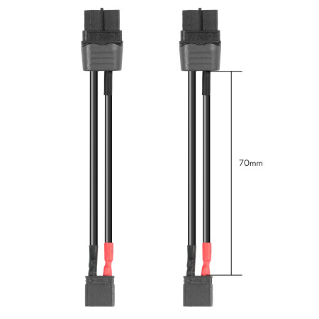 Adapter FLYWOO Balck XT30U Male to XT60H Female (2 pcs)