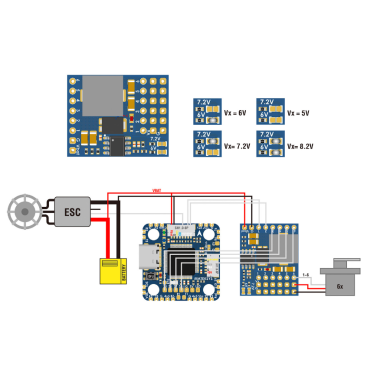 Servo MATEKSYS PDB with 4A Bec 5.5-36V to 5-8.2V