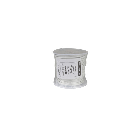 Cable HobbyDrone AWG18 20m/Rolll Silicone Airplane Wires Leads White