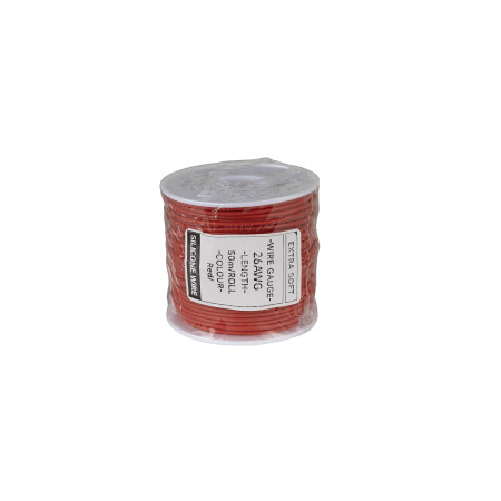 Cable HobbyDrone AWG26 50m/Roll Silicone Airplane Wires Leads Red