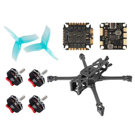 FPV DIY Kit Pilotix Rocky 5 Blue Prop