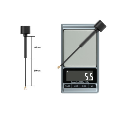 Antenna FLYWOO LDS 5.8GHz UFL LHCP 115mm (40mm+60mm)