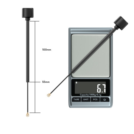 Antenna FLYWOO LDS 5.8GHz UFL LHCP 170mm (100mm+55mm)