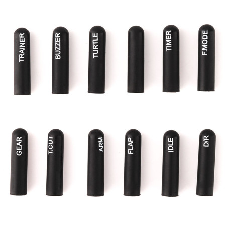 Labeled Silicon Switch Cover Set RadioMaster LONG Black