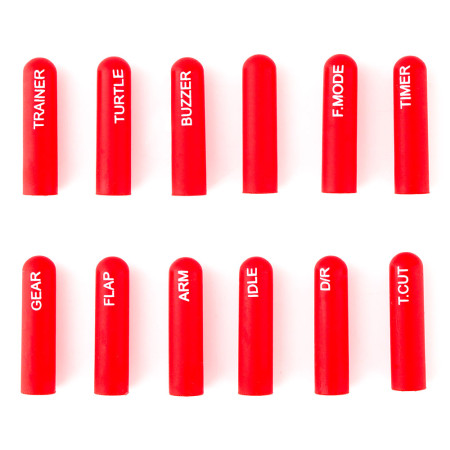 Labeled Silicon Switch Cover Set RadioMaster LONG Red